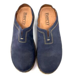 Børn Seana Navy Blue Suede Clog Mules Shoes Slip On Women's Size 8 39